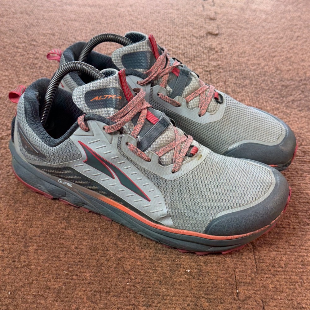 Altra Timp 3 Womens Trail Running Shoes Grey Coral Red Size 10.5 gym ALOA4VRB262
